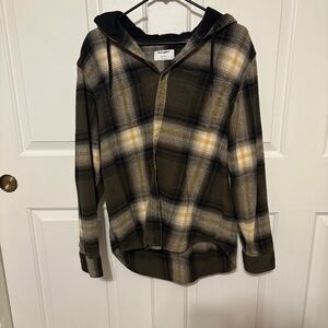 Old Navy Plaid Hooded Shirt Jacket